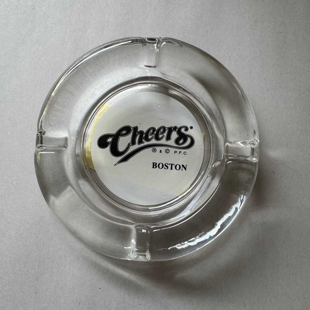 Vintage Cheers Boston Glass Ashtray 1991 Paramount Pictures Licensed Product